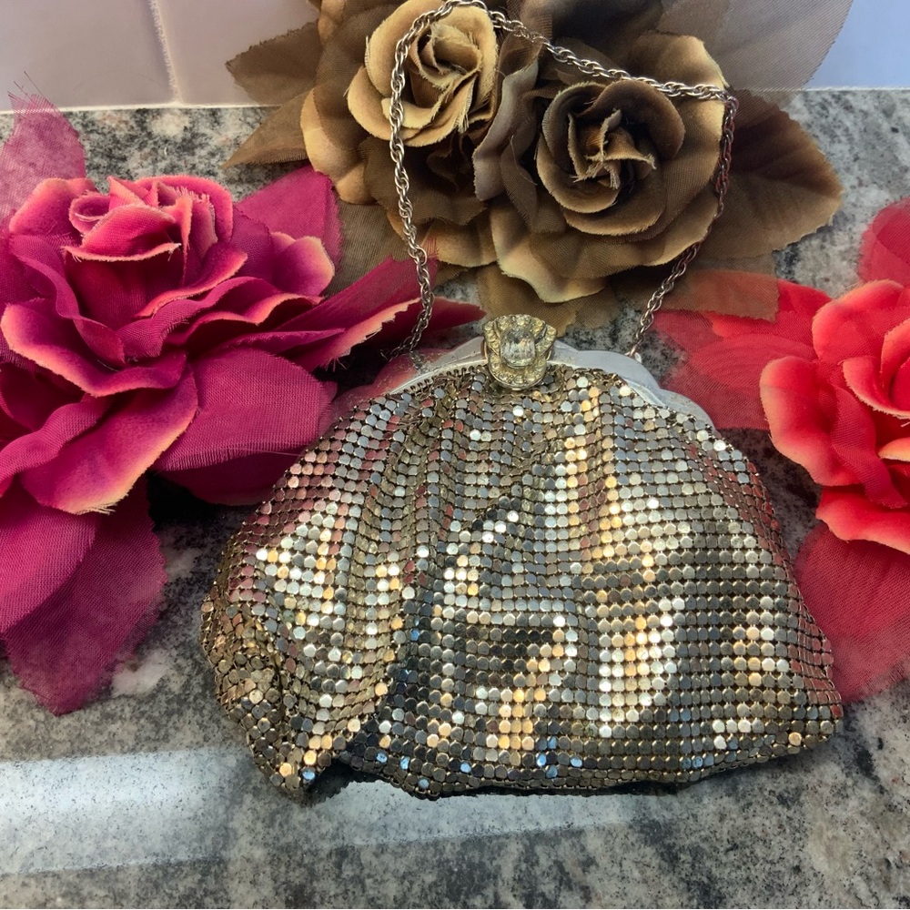 Whiting & Davis  Crystal Embellished Clutch in silver.